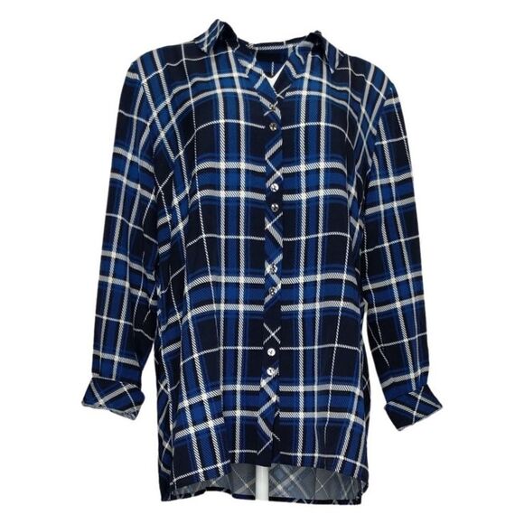 Susan Graver Weekend Printed Stretch Woven Button-Up Shirt - Picture 3 of 5
